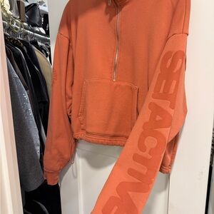 SET Active Orange Zip-Up Hoodie with Pocket